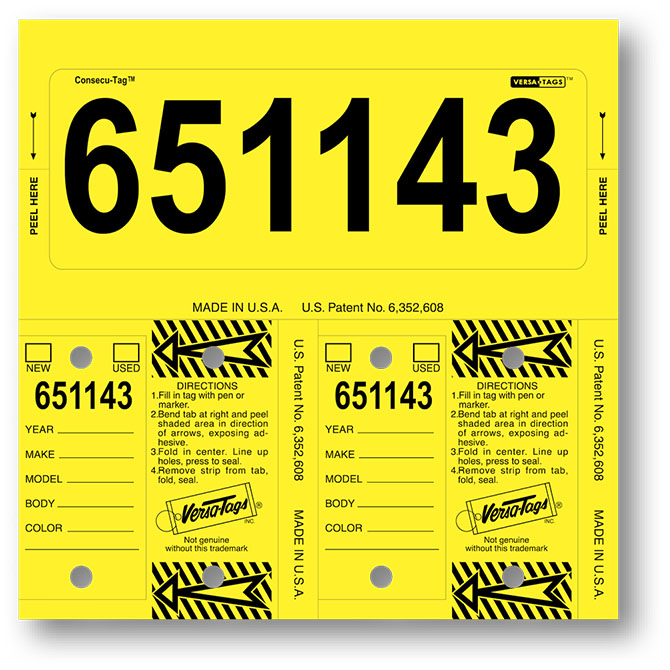 Consecu-Tags® Yellow